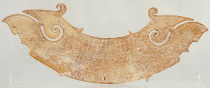 A CARVED HARDSTONE PLAQUE, 21cm long.