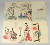 CHIKANOBU YOSHU (1838-1912): FROM THE SERIES OF THE DAILY LIFE AT CHIYODA PALACE, six late 19th