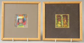 TWO SMALL SYRIAN PAINTINGS, signed T. Kawaf, dated '97, (2).