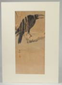 KOSON OHARA (1877-1945): CROW; an early 20th century original Japanese woodblock print.