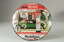A CIRCULAR ENAMEL SIGN 'MOBIL MOBILICA
