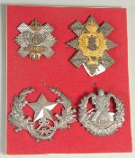 FOUR SILVER AND GILT BLACK WATCH BADGES (OFFICERS).