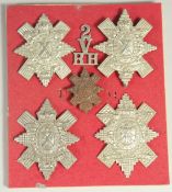 FOUR SILVER BADGES. BLACK WATCH (2), 2ND VOLUNTEERS BATTALION & THE DUNDEE HIGHLANDERS.
