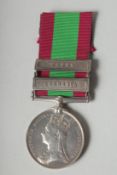 905.PTE. INGLIS 77 HIGHLANDERS. AFGHANISTAN MEDAL AND TWO BARS, KABUL & CHARASIA.