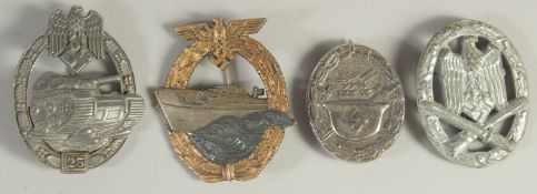 VARIOUS GERMAN MILLITARY AND OTHER BADGES.