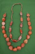 TWO CHUNKY BEAD NECKLACES..