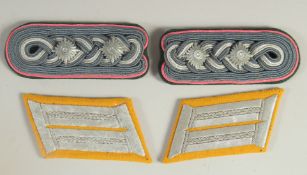 TWO PAIRS OF MILITARY LAPEL BADGES.