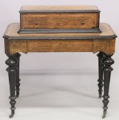 A GOOD SWISS MUSICAL BOX AND STAND IN AN INLAID ROSEWOOD CASE. FABRIQUE DE GENEVA, No.. 3615.