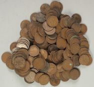 A BAG OF TWO HUNDRED AND THIRTY SIX COPPER PENNIES.