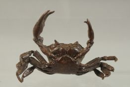 A JAPANESE BRONZE CRAB 3.25ins long.