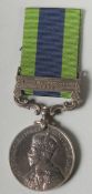 3300091. PTE. W. MARTIN. H. L. I. INDIAN GENERAL SERVICE MEDAL with bar.. NORTH WEST FRONTIER,