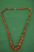 A GOOD FACETED AMBER GRADUATED NECKLACE..