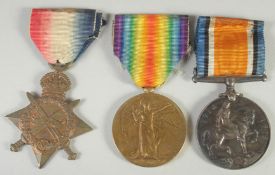 4450. PTE. J. WILSON. ROYAL IRISH RIFLES, TRIO WITH STAR.