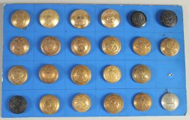 A COLLECTION OF 24 MILITARY BUTTONS including THE QUEEN'S OWN, INNISKILLING, ETC..
