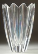 AN ORREFORS GLASS VASE. Signed. 5.5ins high.