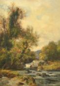 Richard Gay Somerset (1848-1928) British, 'Lleder Bridge, Bettws-Y-Coed', oil on canvas, signed,