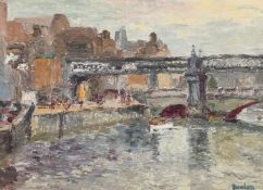 Robert Ossory Dunlop (1894-1973), 'The Quay, Dublin', oil on canvas, signed, 10