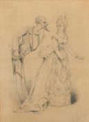 Amedee Charles Henry Cham (1819-1879), 'Un Monsieur Galant', pencil, signed, 10.5