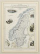 J. Rapkin, a Mid-19th Century hand coloured map of Sweden and Norway, 14