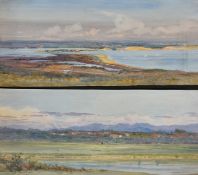 English School, Circa 1913, a group of five watercolours, a scene of Poole Harbour, two from Dax