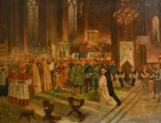 Gustav Pontus Bagge (1839-1915), the coronation of Valdemar, King of Sweden, oil on canvas, signed