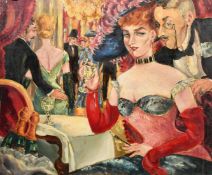 Hedi Schick (1906-1999) Austrian, A night club scene, oil on canvas, signed 19.75