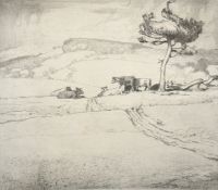 Leslie Moffat Ward (1888-1978), 'Houns Tout Hill', etching, signed and inscribed, 6