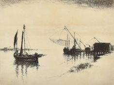 William Douglas Macleod (1892-1963), 'Marina di Pisa', etching, signed in pencil, 9