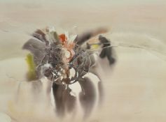 Newcombe, Circa 1960, an abstract study, watercolour and oil, signed, 21