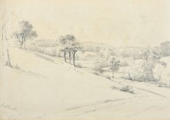 Cornelius Varley (1781-1873), 'View of Kidbrooke', pencil, signed, inscribed and dated 1812, 9