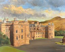Peter St. Clair Merriman (20th Century), 'Holyrood Palace, Edinburgh', oil on canvas, signed, 16