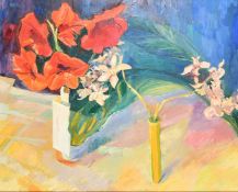 Maria Margarita Iuca (b. 1943) French / Romanian, a still life of flowers, oil on canvas, signed,