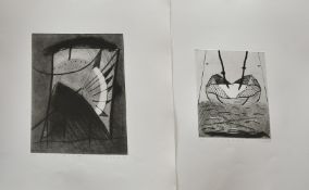 Matthew Hilton (b. 1948) British, a collection of nine engravings, numbers 1-3, 5-7. 11, 12, and