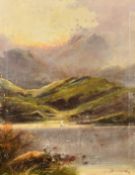 G. Drummond, a pair of highland loch scenes with a sailing boat, oils on canvas, both signed and