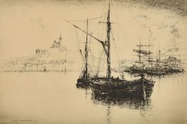 William Douglas Macleod (1892-1963), 'Marseilles', etching, signed in pen, 10