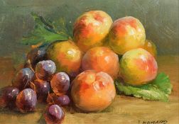 J. Howard (20th Century) A pair of still lifes of mixed fruit, oils on board, both signed and 5