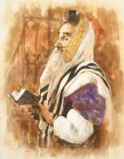 Alexei Jawdokimov (b. 1937), study of a Rabii at prayer, watercolour, signed and dated 95, and