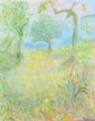 Andre Bicat (1909-1996), an orchard scene, oil on canvas, signed, 50