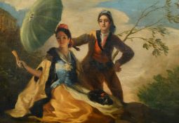After Goya, 'The Parasol', oil on canvas, 12