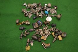 Box of silver and other charms.