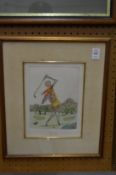 Guillermo Silva Santa Maria, The Golfer and Woodland Fun, two colour engravings.