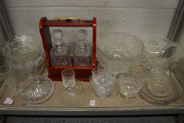 A good large cut glass pedestal bowl and other items.