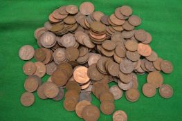A large bag of mixed copper coins.