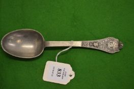 A pewter spoon