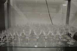 A good collection of Waterford crystal wine and other glasses.