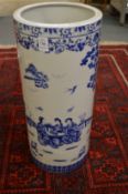 A Chinese blue and white stick stand.