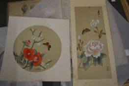 Two unframed Japanese pictures.