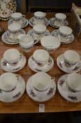 Floral decorated tea cups and saucers etc.