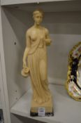 A model of a classical female figure.