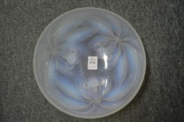 A French molded Vaseline glass dish.